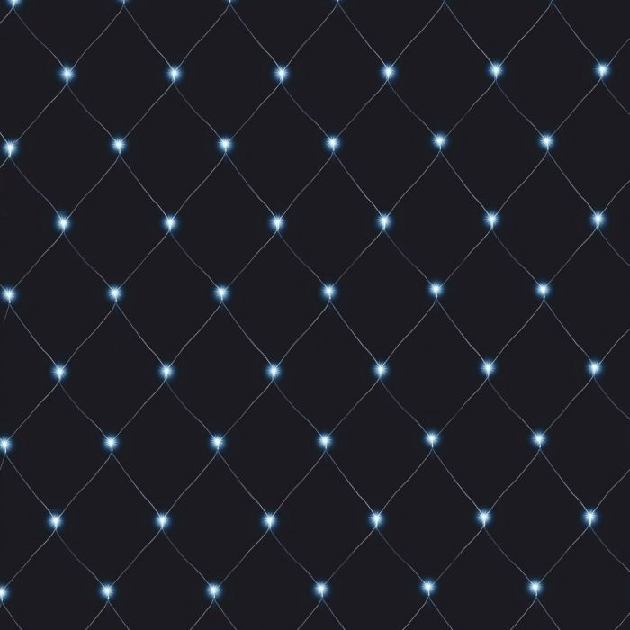 F�nyh�l�, hideg feh�r, 2 x 1 m, fekete k�bel, 96 LED