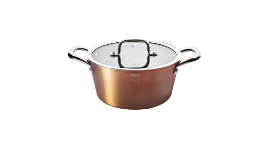 Berlinger Haus Bronze Titan magas l�bas m�rv�ny bevonattal, rozsdamentes fog�kkal, fed�vel, 24 cm