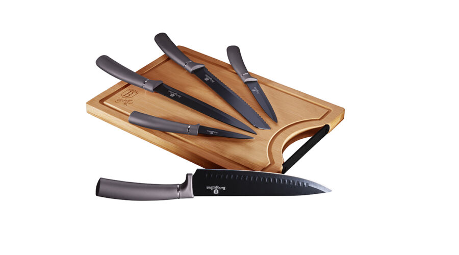 Berlinger Haus Carbon Pro Collection 6 r�szes k�sk�szlet bambusz v�g�deszk�val