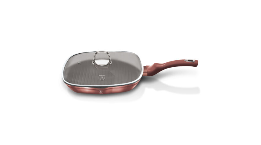 Berlinger Haus I-Rose Collection grill serpeny� tit�n bevonattal, fed�vel, 28 cm, pink met�l