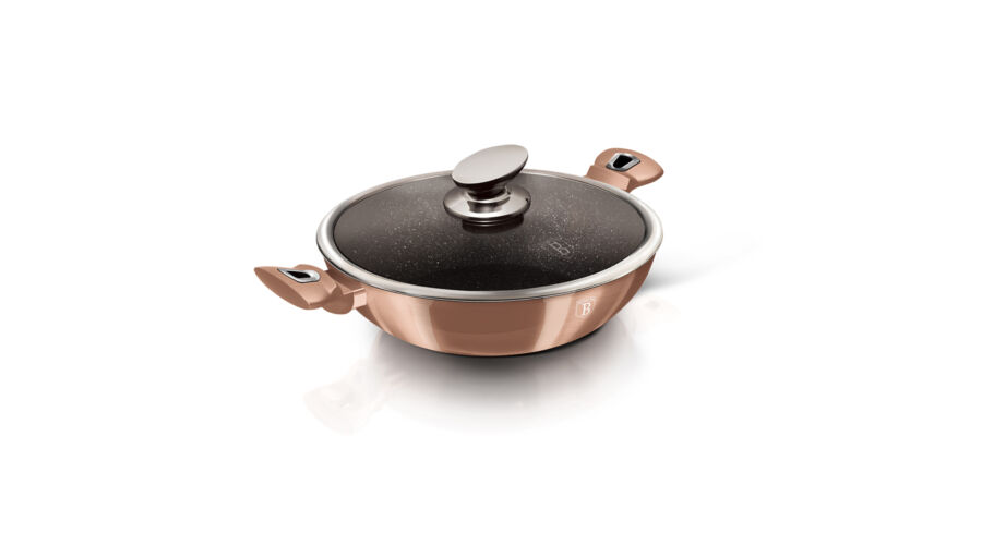 Berlinger Haus Metallic Rosegold Line wok fed�vel, m�rv�ny bevonattal, met�l k�ls� bevonattal, 30 cm