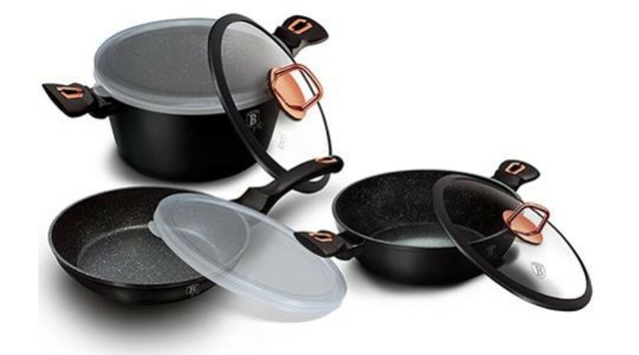 Berlinger Haus Black Rose Collection 7 r�szes ed�nyk�szlet m�rv�ny bevonattal