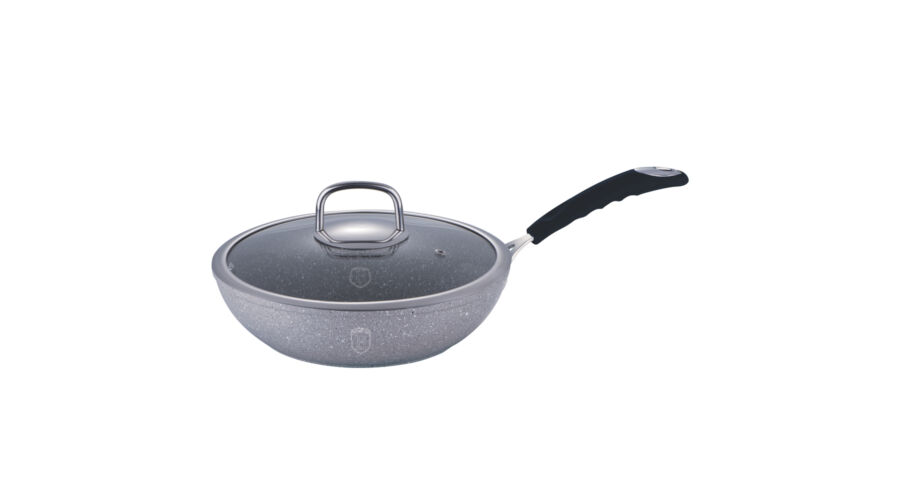 Berlinger Haus Stone Touch Line wok k� hat�s� m�rv�ny bevonattal, szilikonos ny�llel, fed�vel