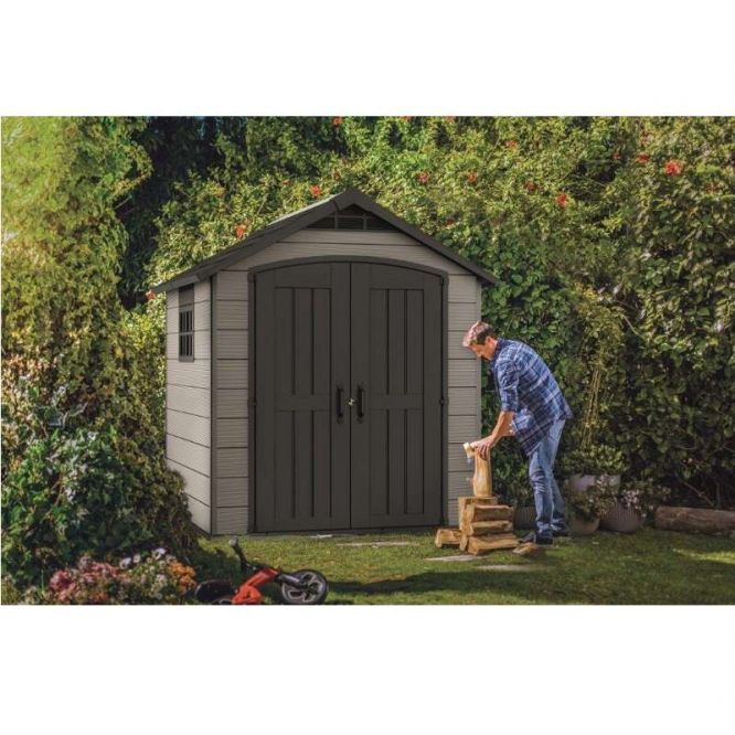 Premier 757 m�anyag kerti t�rol� h�z barn�s - sz�rke