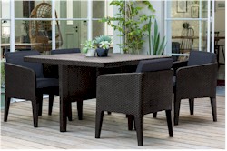 Columbia 5 r�szes rattan hat�s� kerti b�tor garnit�ra