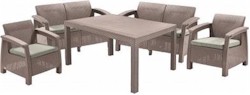 Corfu Fiesta 6 szem�lyes, rattan hat�s� kerti b�tor garnit�ra