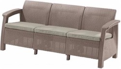 Corfu Love Seat Max háromszemélyes rattan hatású kerti kanapé