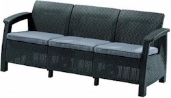 Corfu Love Seat Max h�romszem�lyes rattan hat�s� kerti kanap�