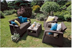 Corfu rattan hat�s� kerti b�tor garnit�ra