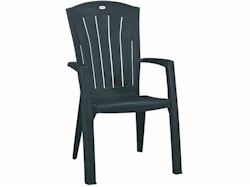 Santorini műanyag karfás kerti szék sötét zöld