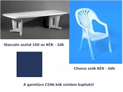 Staccato kerti étkező bútor garnitúra kék - Flair