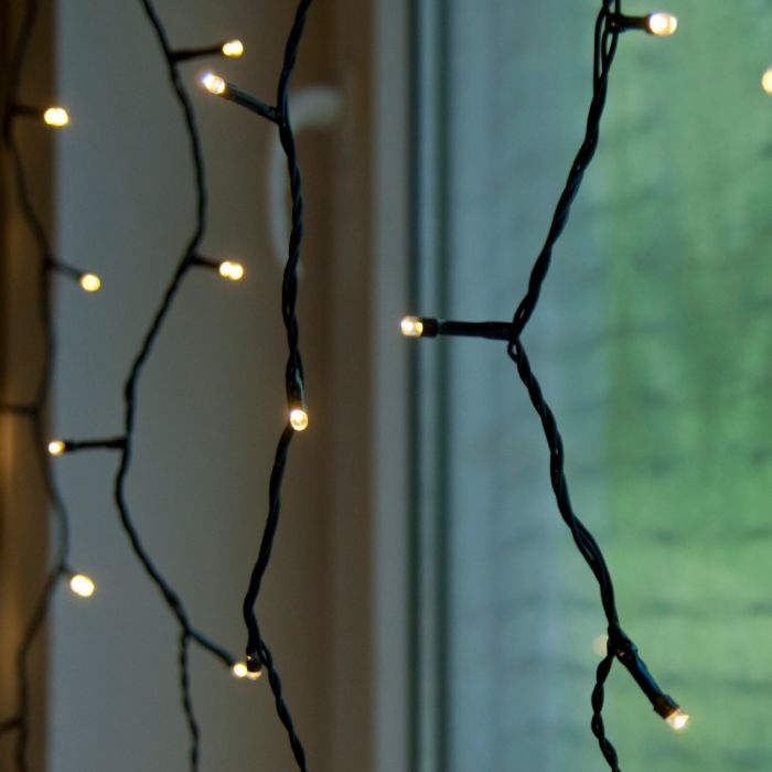 K�lt�ri LED f�nyf�gg�ny, meleg feh�r, 2 x 1 m, 140 LED