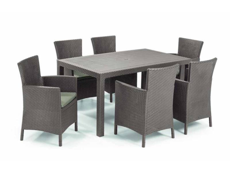 Meliowa 6 szem�lyes m�anyag kerti garnit�ra cappuccino -  homok