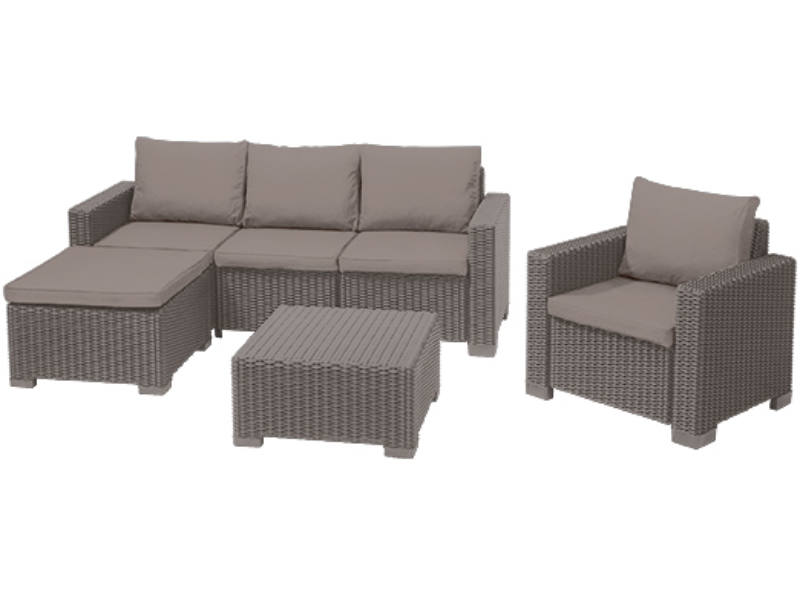 Moorea m�anyag kerti b�tor szett cappuccino - homok