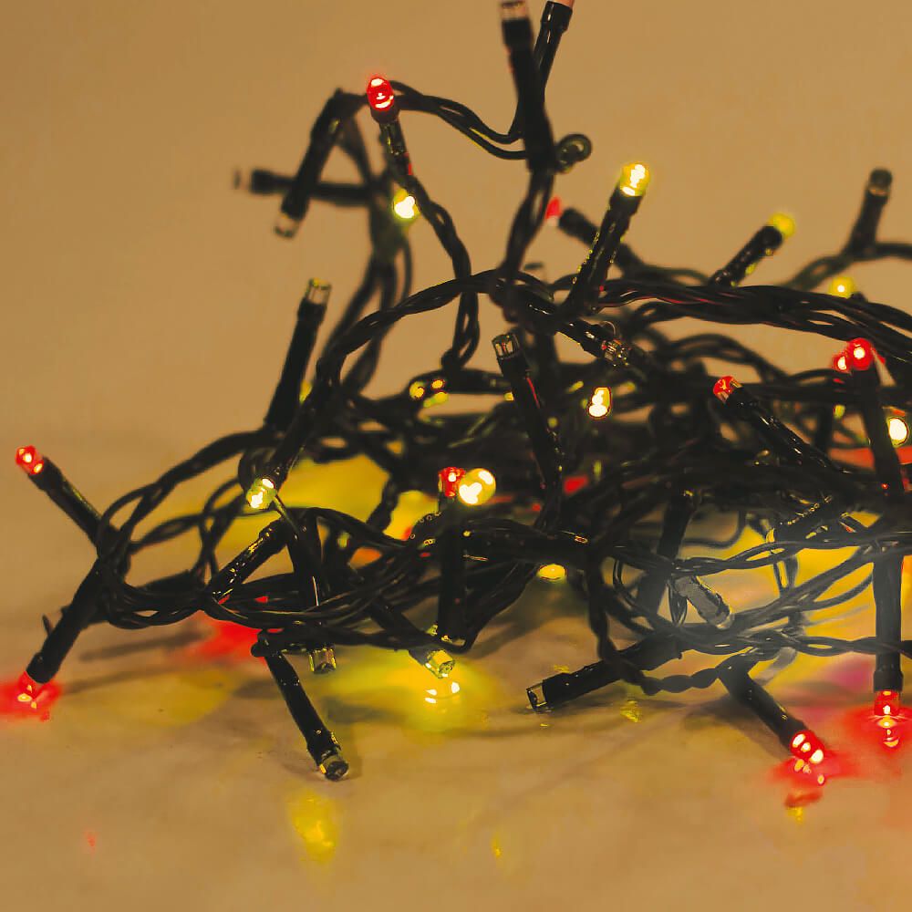 Napsz�nes f�nyf�z�r, z�ld k�bel, h�rom sz�n�, 120 LED, 9,6 m