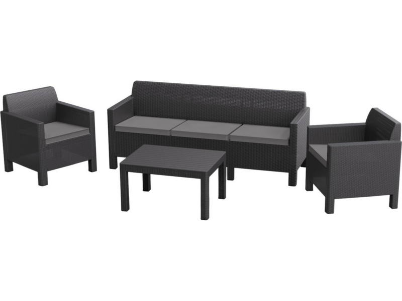 Orlando set with 3 seat sofa m�anyag kerti b�tor szett grafit sz�rke