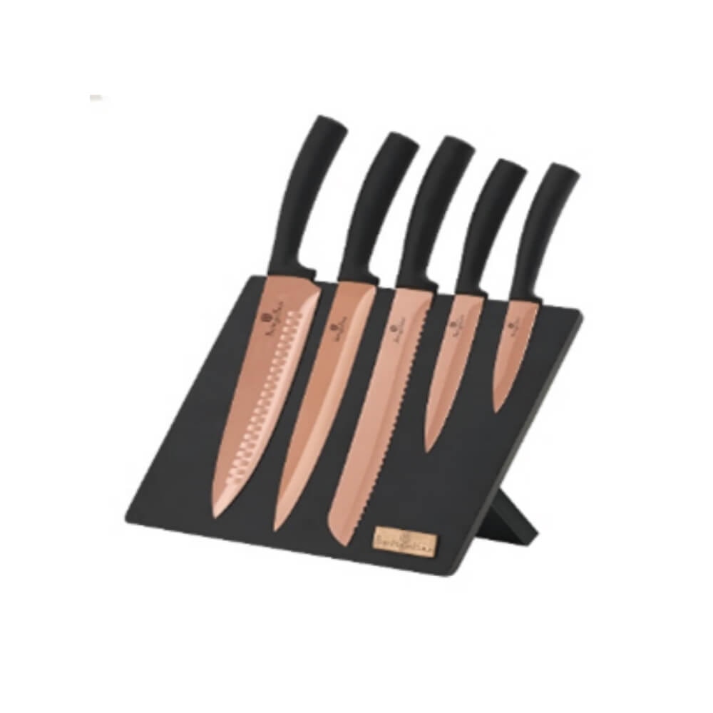 Berlinger Haus Metallic Line 6 r�szes rozsdamentes k�sk�szlet tit�n bevonattal, m�gneses �llv�nnyal,