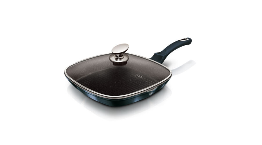 Berlinger Haus Metallic Aquamarine Line grill serpeny� fed�vel, m�rv�ny bevonattal, met�l k�ls� bevo