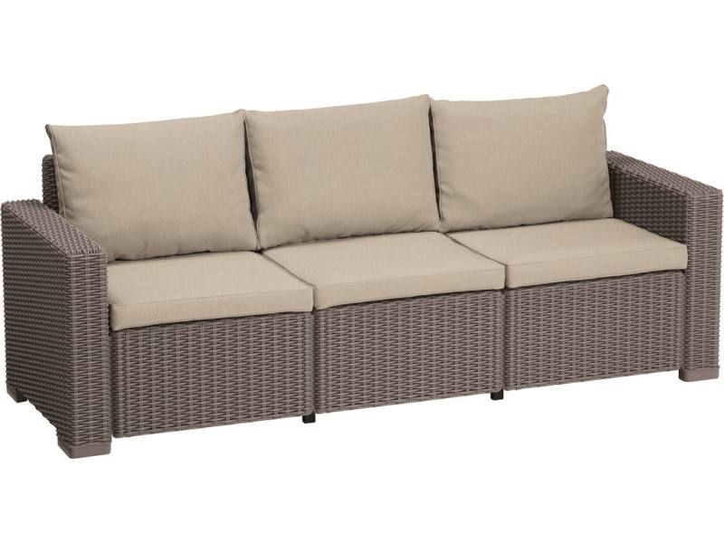 California m�anyag kerti 3 szem�lyes kanap� cappuccino - homok