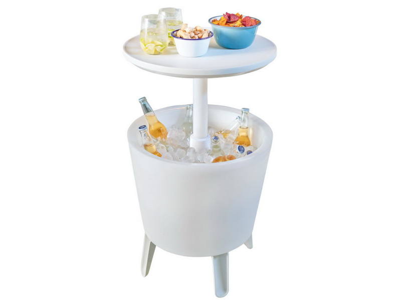 Megvil�g�tott Cool Bar m�anyag kerti b�r asztal feh�r