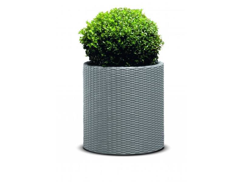 Large Cylinder Planter m�anyag kerti vir�gl�da ez�st sz�rke