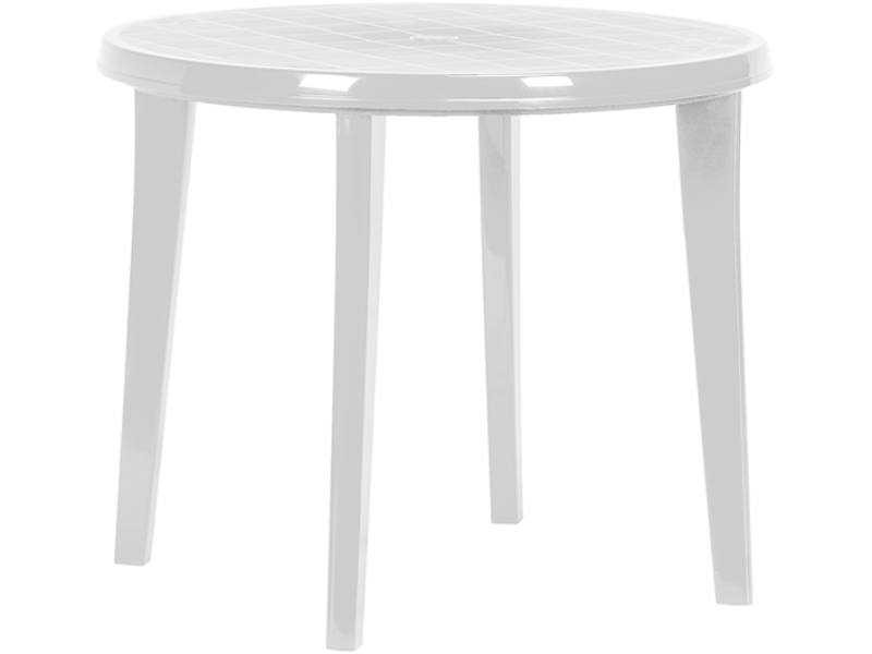 Lisa m�anyag kerek kerti asztal feh�r