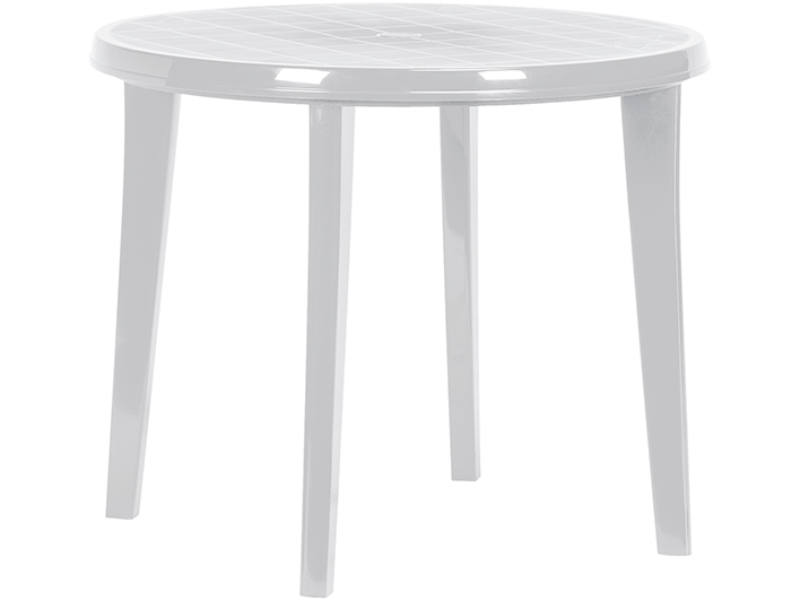 Lisa m�anyag kerti kerek asztal vil�gos sz�rke