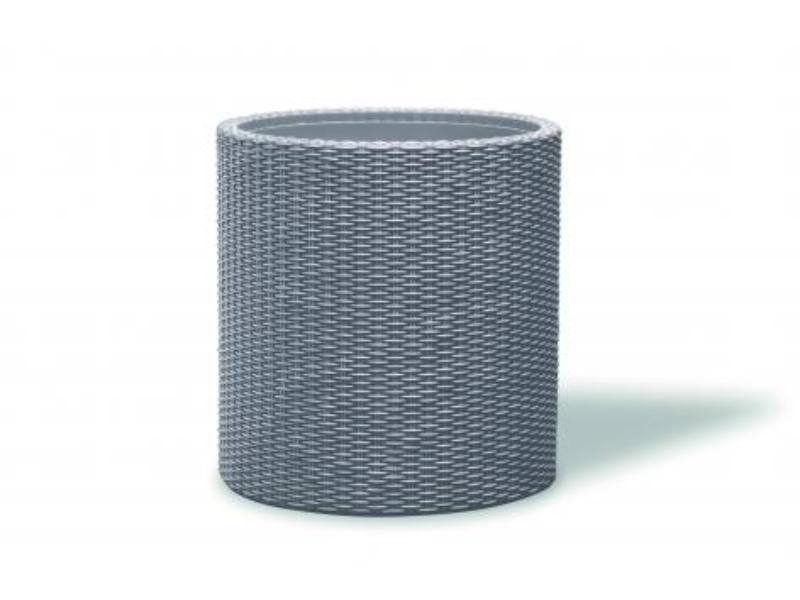 Medium Cylinder planter m�anyag kerti vir�gl�da ez�st sz�rke