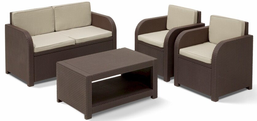 Modena m�anyag kerti b�tor garnit�ra barna - meleg taupe