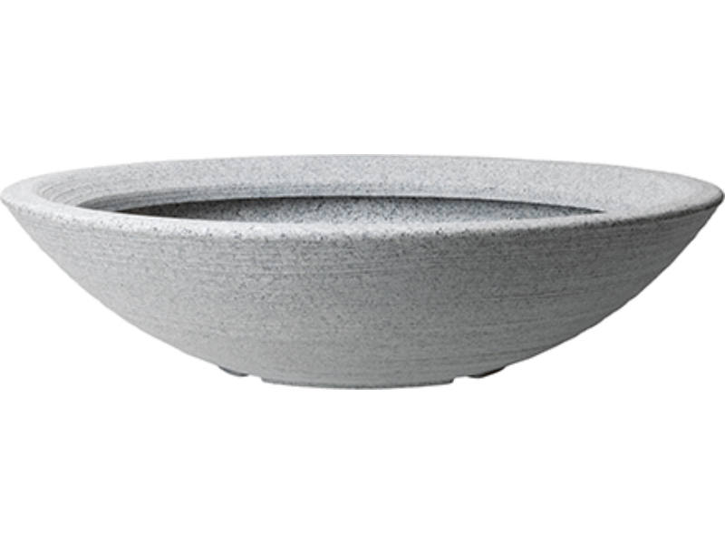 Varese alacsony kerek m�anyag kerti vir�gcser�p 18 L vil�gos sz�rke